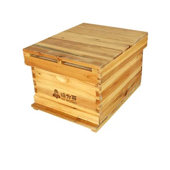 

Bee Box Full Boiled Wax Fir Bee Hives Standard Ten Box Bee Barrel Beekeeping Special Tools