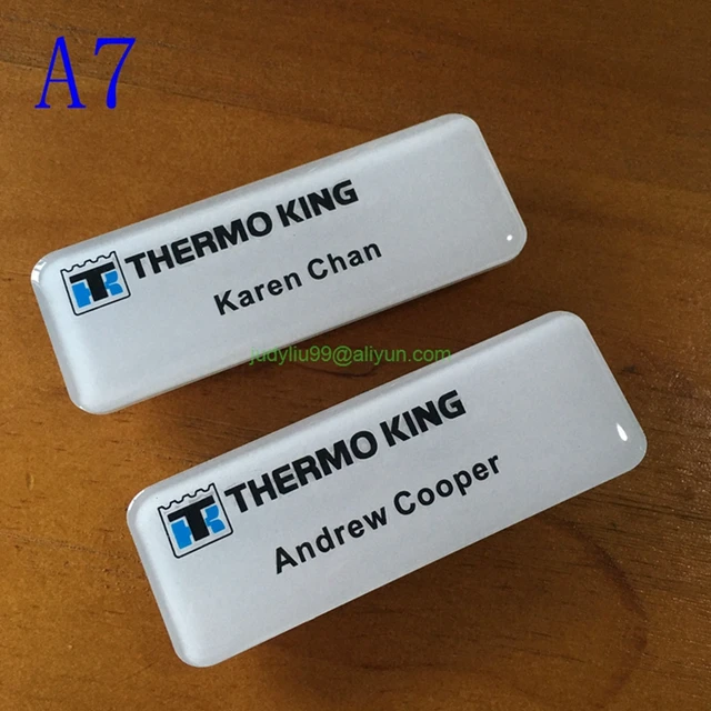 30pcs customized acrylic plastic staff name badge plate clip