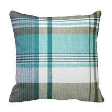 Humid Blue Green Tartan Plaid Pillow Case (Size: 20″ by 20″) Free Shipping