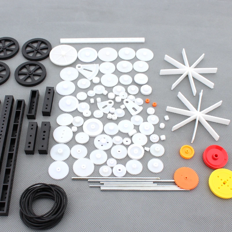 

JMT 92Pcs Single / Double Plastic Gear Motor Rack Pulley Gearbox Module Toy Car Auto Craft DIY Four-wheel Drive Robot Kits Parts