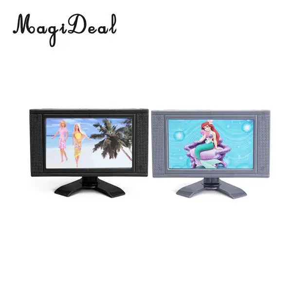 Dollhouse Stylish Entertainment Family Room LCD TV 3 3/8 Inch for Dolls House Simulation Appliances Furniture Decor Acc