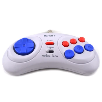 

100pcs 16 bit Classic Wired Game Controller for SEGA Genesis 6 Button Gamepad for SEGA Mega Drive Mode Fast Slow
