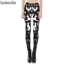 Leimolis, 3D принт, для фитнеса, пуш-ап, леггинсы для тренировок, для женщин, готический, Египетский стиль, кошка, размера плюс, высокая талия, панк-рок, штаны