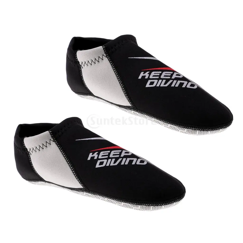 3mm Neoprene Scuba Diving Warm Socks Beach Swimming Surfing Snorkeling Kayak Water Sports Shoes Boots Equipment XS-XL Gray Black