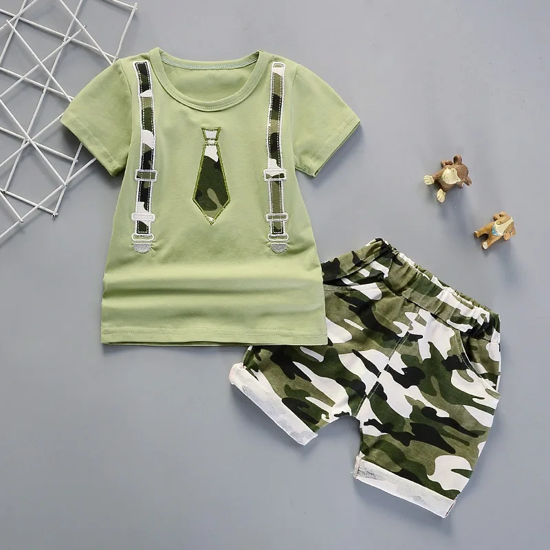 Kids Clothing Baby Boy Clothes Summer New Fashion Cotton Tops Camouflage Shorts