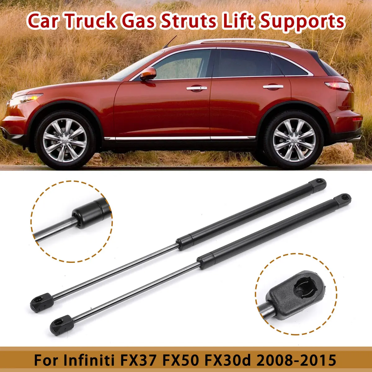 

2X Rear Trunk Tailgate Boot Gas Spring Shock Lift Strut Struts Support Bar For Infiniti FX37 FX50 FX30d 2008 2009 2010 - 2015