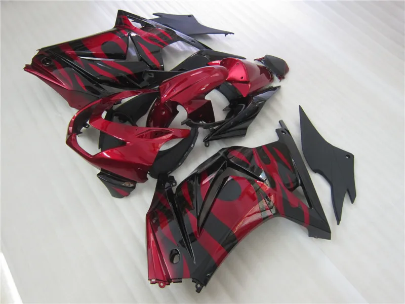 Мотоцикл комплект обтекателей для Kawasaki красное пламя zx 250r 08-14 EX250 2008 2010 ZX250R ниндзя система впрыска Кузов обтекатели комплект