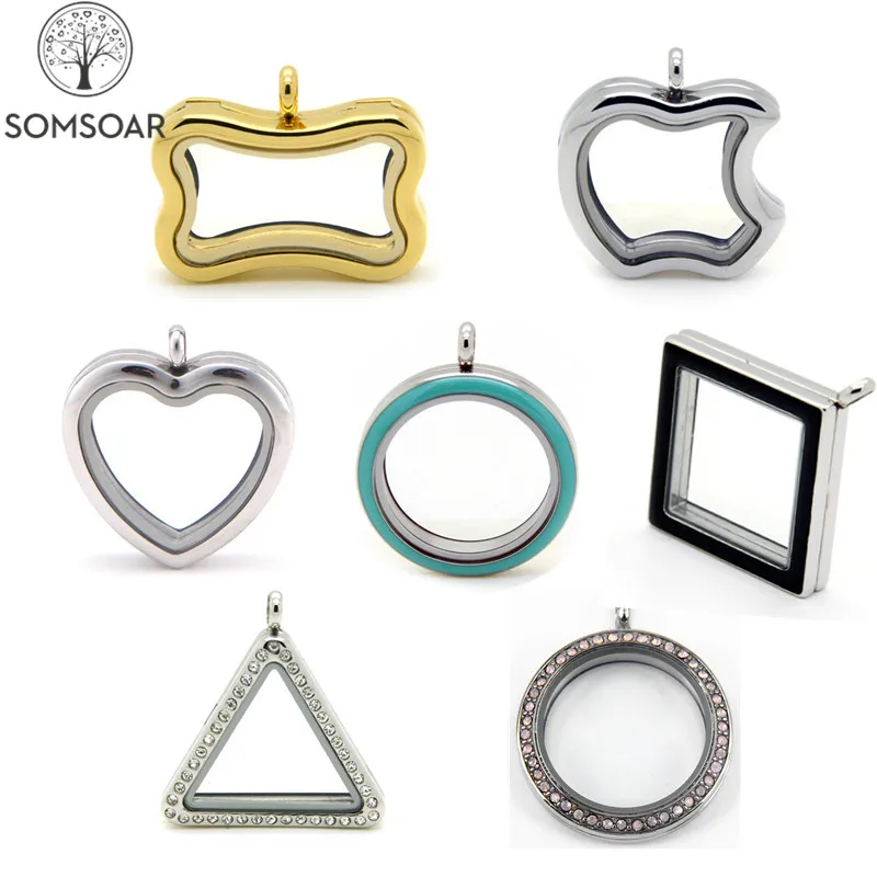 

2019 Clearance Sale Stainless Steel Glass Locket Floating Locket magnet/twist Charm DIY Lockets as Woman Gift