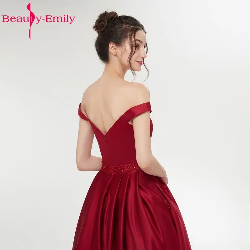 Beauty Emily Long Wine Red Evening Dresses 2018 Zipper V-Neck Floor-Length Formal Party Evening Prom Dresses Gowns Beauty Emily Long Wine Red Evening Dresses 2018 Zipper V-Neck Floor-Length Formal Party Evening Prom Dresses Gowns