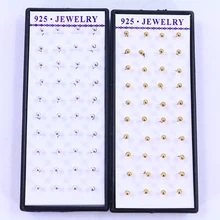 Заводские модные ювелирные изделия 3 мм маленькие сережки глазурь медный шар Ушные Шпильки покрытые серебром и имитацией золота 20 пар/лот