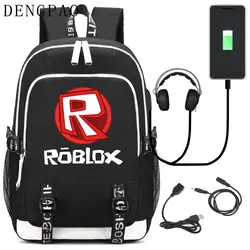 DENGPAO roblox рюкзак школьный для ноутбука рюкзак для подростка обувь мальчиков девочек тенденции моды милые дети sac dos homme USB сумка для