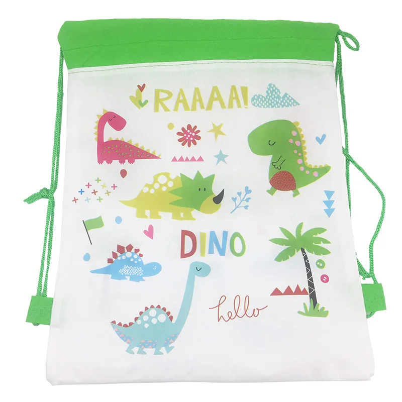 6 шт./лот милый динозавр праздничный рюкзак ребенок путешествия школьная сумка подарок сумка-мешок с мультяшными С Днем Рождения вечерние поставки