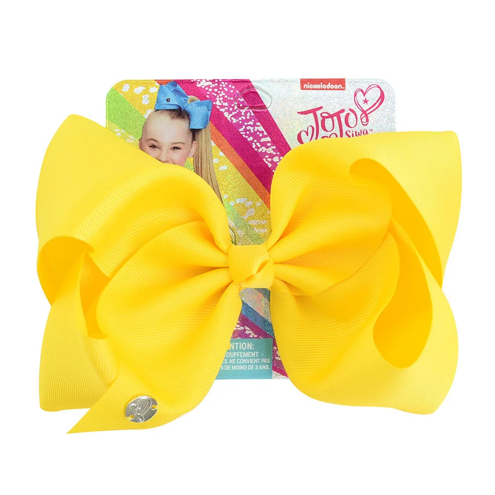 

Jojo Siwa Hair clip Solid Color 8 Inch Large Hair Bow Handmade Ribbed Bow With Alligator Clip Children hair accessories