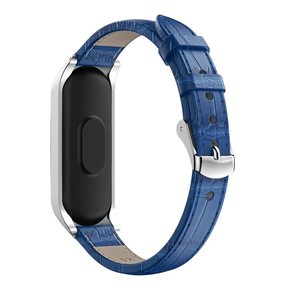 Роскошный кожаный ремешок для часов Xiaomi band 3 сменный Браслет MIband 4 смарт браслет +