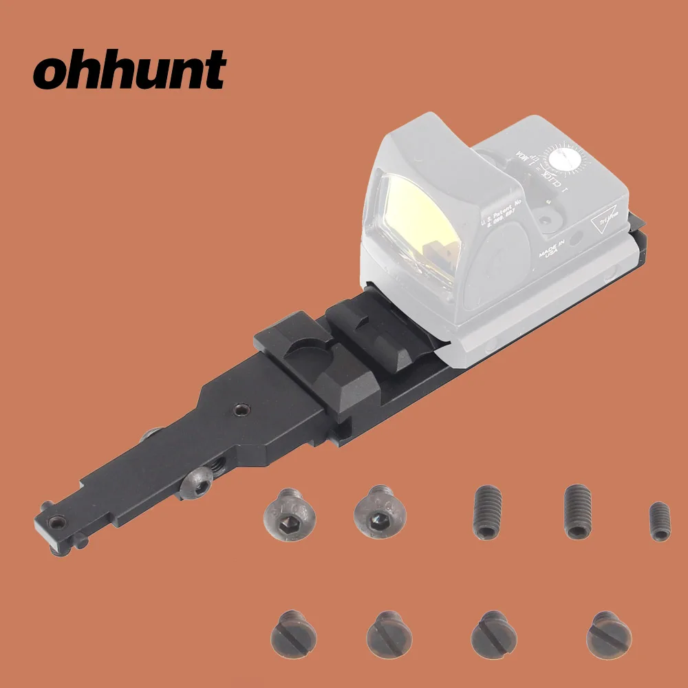 

ohhunt Hunting Mini Red Dot Sight Mount with Standard Rear Iron Sight Picatinny Rail for Tactical AK47/74 Rifle Riflescope Scope