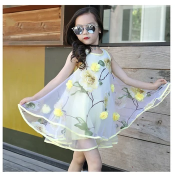 

Big Girls Floral Dresses Girls Summer Clothes Kids Pink Sleeveless Princess Tiered Party Dress For 6,7,8,9,10,11,12,14 Years old