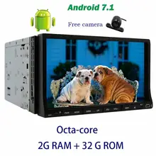 Reverse Camera+2 din Android 7.1 Car DVD Player GPS Navigator Autoradio Octa-core Car Radio Stereo in Dash Touchscreen Headunit