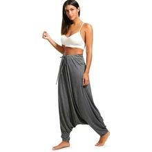 Женские брюки с заниженной подошвой, шаровары со шнурком, свободные, размера плюс, для фитнеса, занятий йогой, танца живота, брюки для женщин