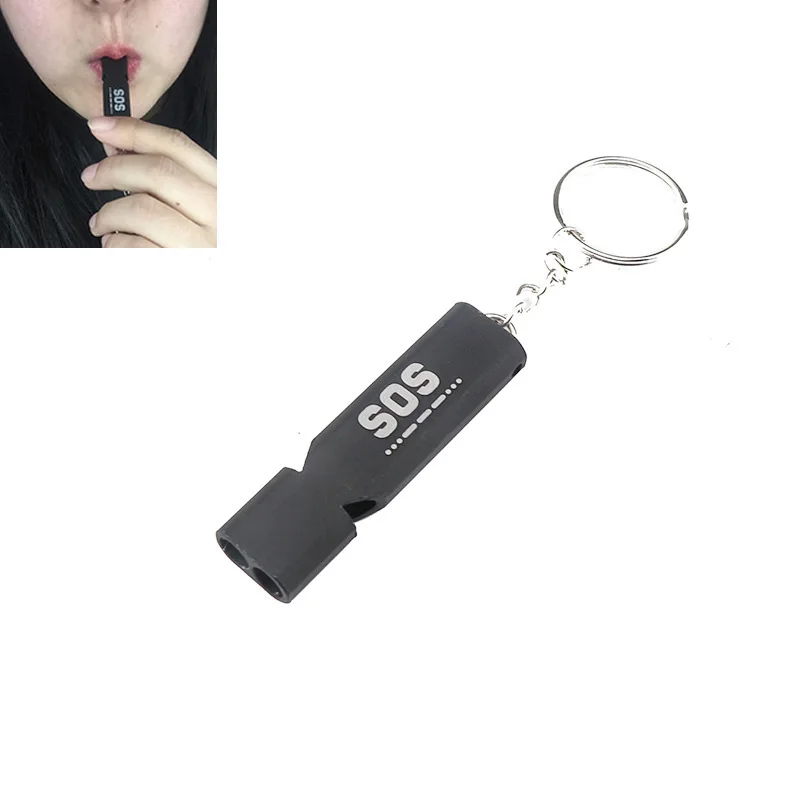 

EDC 120dB Double Tube Survival Whistle Aluminum Alloy Emergency Tool Kit Outdoor Camping Hiking Keychain Cheerleading Whistle