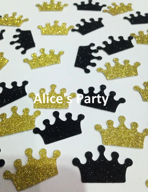 Gorgeous Black Gold Crown Paper Confetti Baby Shower Table Setting ... Gorgeous Black Gold Crown Paper Confetti Baby Shower Table Setting ...
