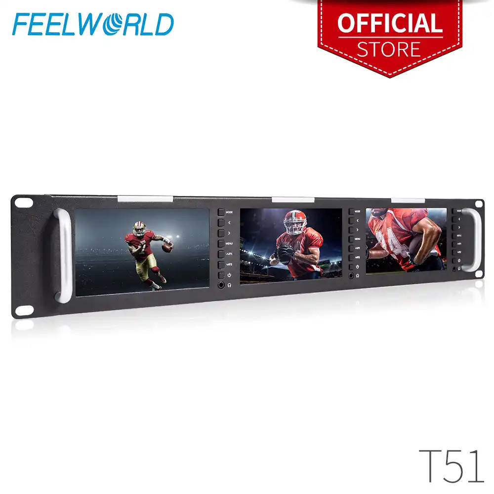 Feelworld T51 Triple 5 Inch 2ru Lcd Rack Mount Monitor With 3g Sdi Hdmi Av Input And Output Broadcast Level Quality Monitors Rack Mount Monitor Broadcast Monitorfeelworld Monitor Aliexpress