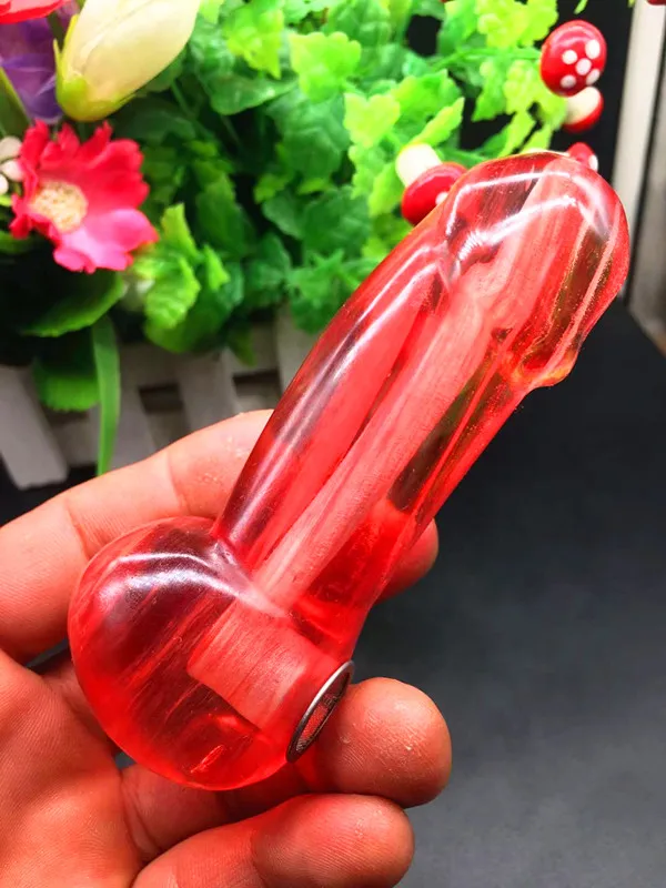 

Natural quartz crystal massage stick, red fused quartz massage stick transparent Yin therapy stick smoking pipe, suitable for wo