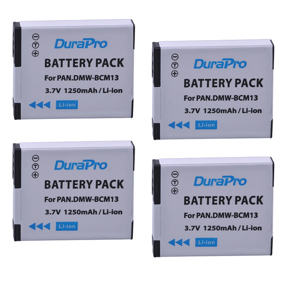 

4PCS Durapro DMW-BCM13 DMW BCM13E BCM13 BCM13PP Li-ion Battery for Panasonic Lumix DMC ZS30 TZ40 TZ41 TS5 FT5 LZ40 TS5 Camera