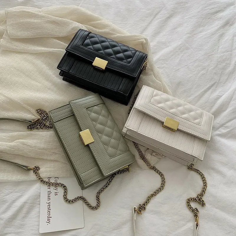 

Fashion Chain Pu Leather Shoulder Bag High Quality Ladies Small Messenger Bags Luxury Designer Female Crossbody Bags for Women