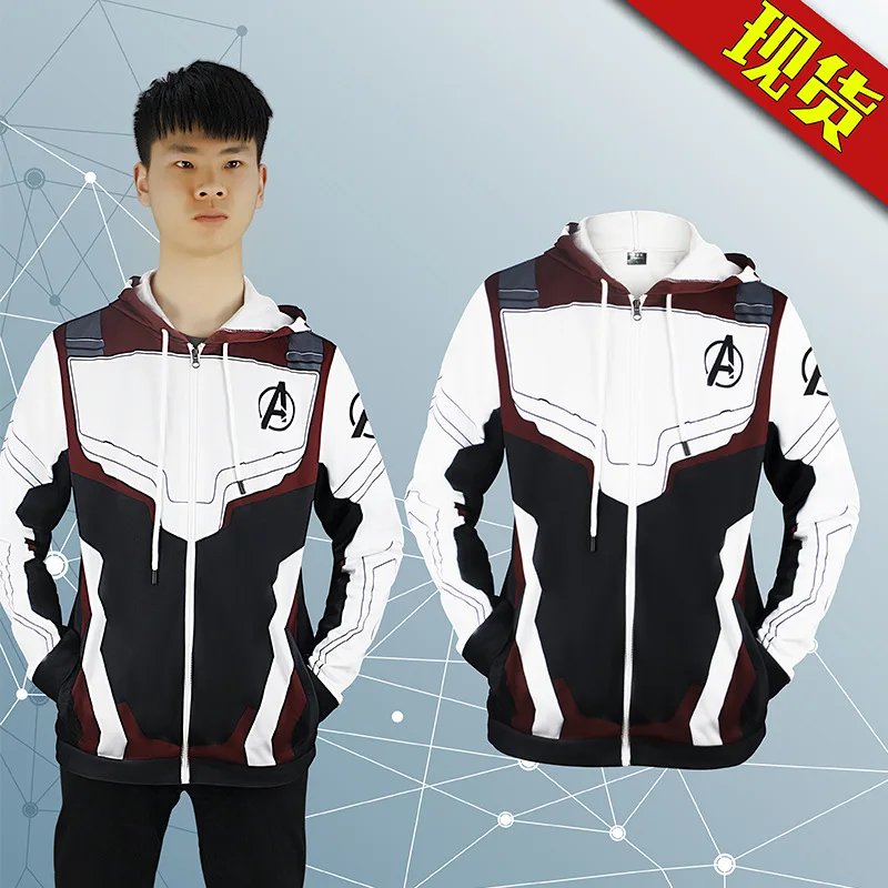 Hoodie Cosplay Avengers Endgame Quantum Realm Sweatshirt Jacket Advanced Tech Costumes Avengers End Game Hood Superhero Hoodies