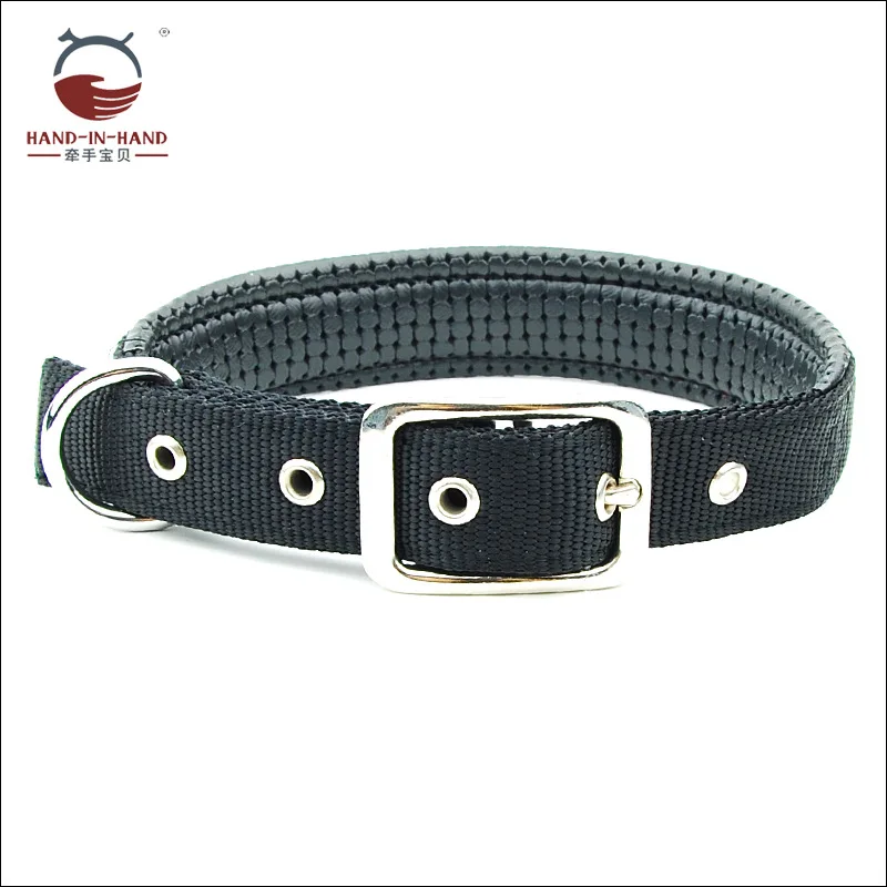 Ошейник для собак для средних и больших собак нейлоновый мягкий пояс стиль ошейник - Цвет: Black