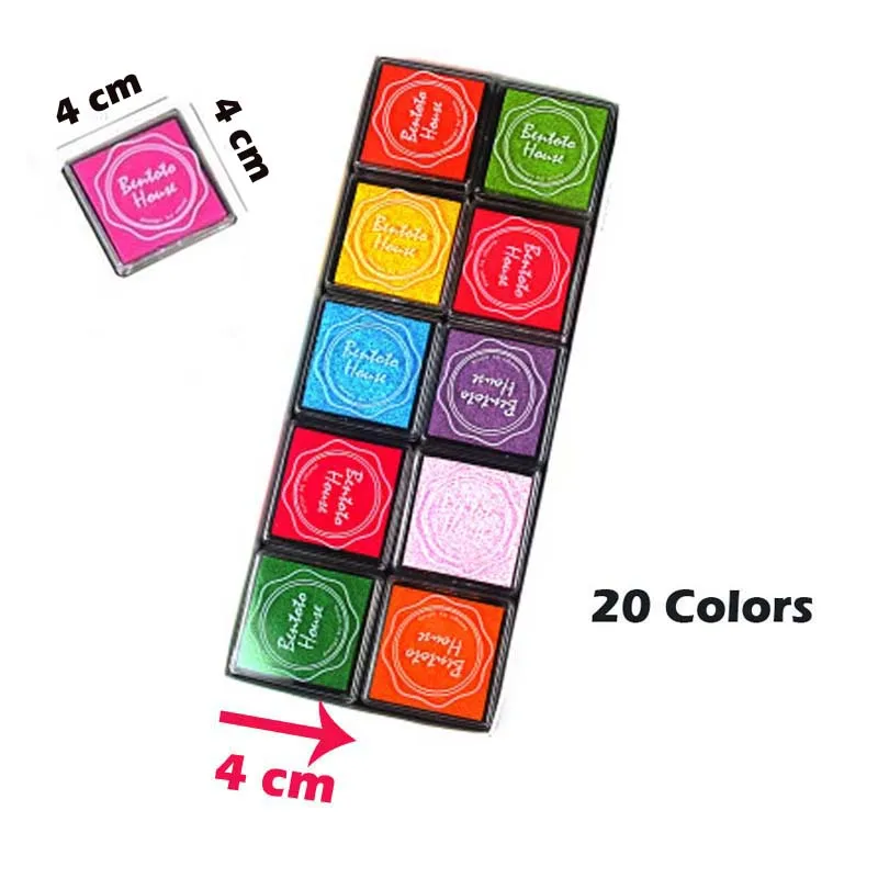 20Colors DIY Scrapbooking Vintage Crafts Ink Pad Colorful Rubber Stamps Finger Painting Inkpad Non-Toxic Baby Safe - Цвет: 20 colors inkpad