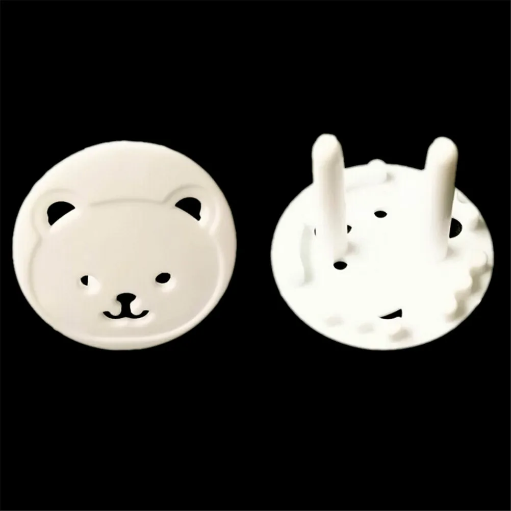 

Bear Power Socket Cover Plugs Cover Plastic Kids Safety Protector Proof Electric Shock Guard Cap White