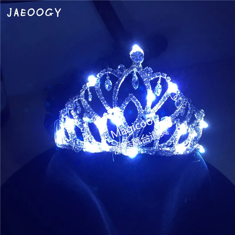 Free shipping LED light bride crown lounge wine flowers charging a Headband Tiara props photo