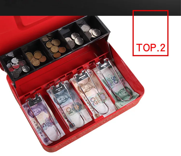 Portable Safes Cash Box Money Drawer Key Lock  Password Lock Safe Lock Tiered Tray Security Storage Box  Size 30 x 24 x 9cm (5)