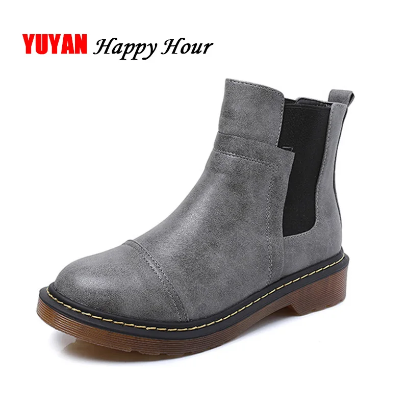 

Autumn Early Winter Shoes Women Chelsea Boots Soft Leather Ankle Boots Big Size Women's Boots YX256