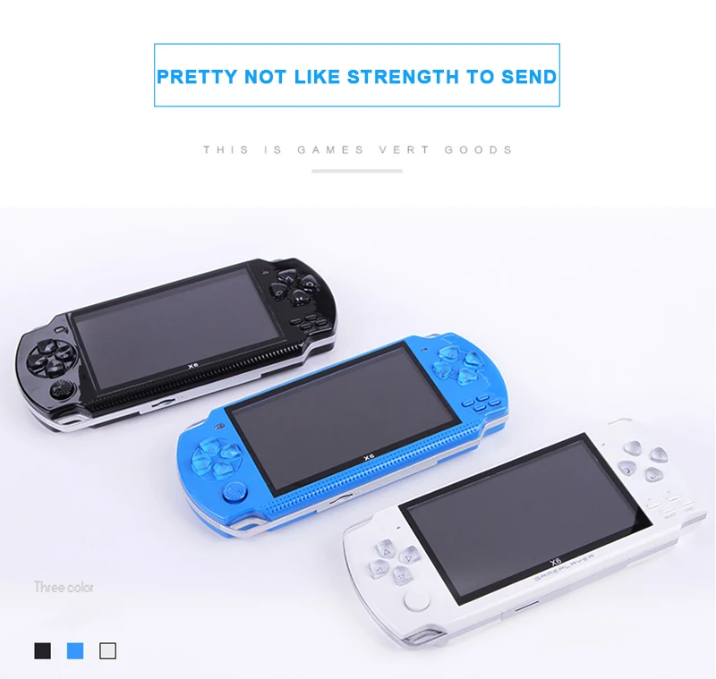 NEW X6 Portable Handheld Game Console 8GB 4.3'' 32Bit 100 Childhood Classic Games Built-In Portable Handheld Video Game Player