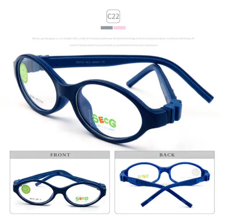 SECG Милая круглая рамка для детских очков силиконовая оптическая близорукость съемные твердые гибкие мягкие детские очки