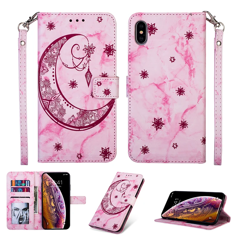 

Luxury Leather Case For iPhone X XR Xs Max Case Flower Card Wallet Soft Cover For iPhone 8 7 6 6S Plus 5 5S SE Flip Phone Cases