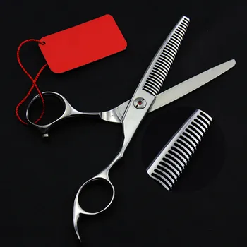 

High quality japan 440c professional 6 inch 30 teeth hair scissors Curved thinning shears make up barber hairdressing scissors