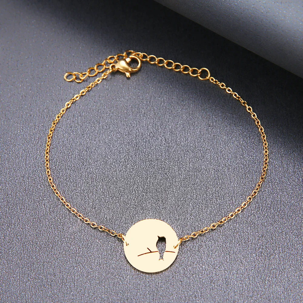 Hibobi Bracelet Stainless Steel Femme Jewelry Bird Charm Bracelets For Women Donot Fade Valentine's Day Bangles Gift (4)