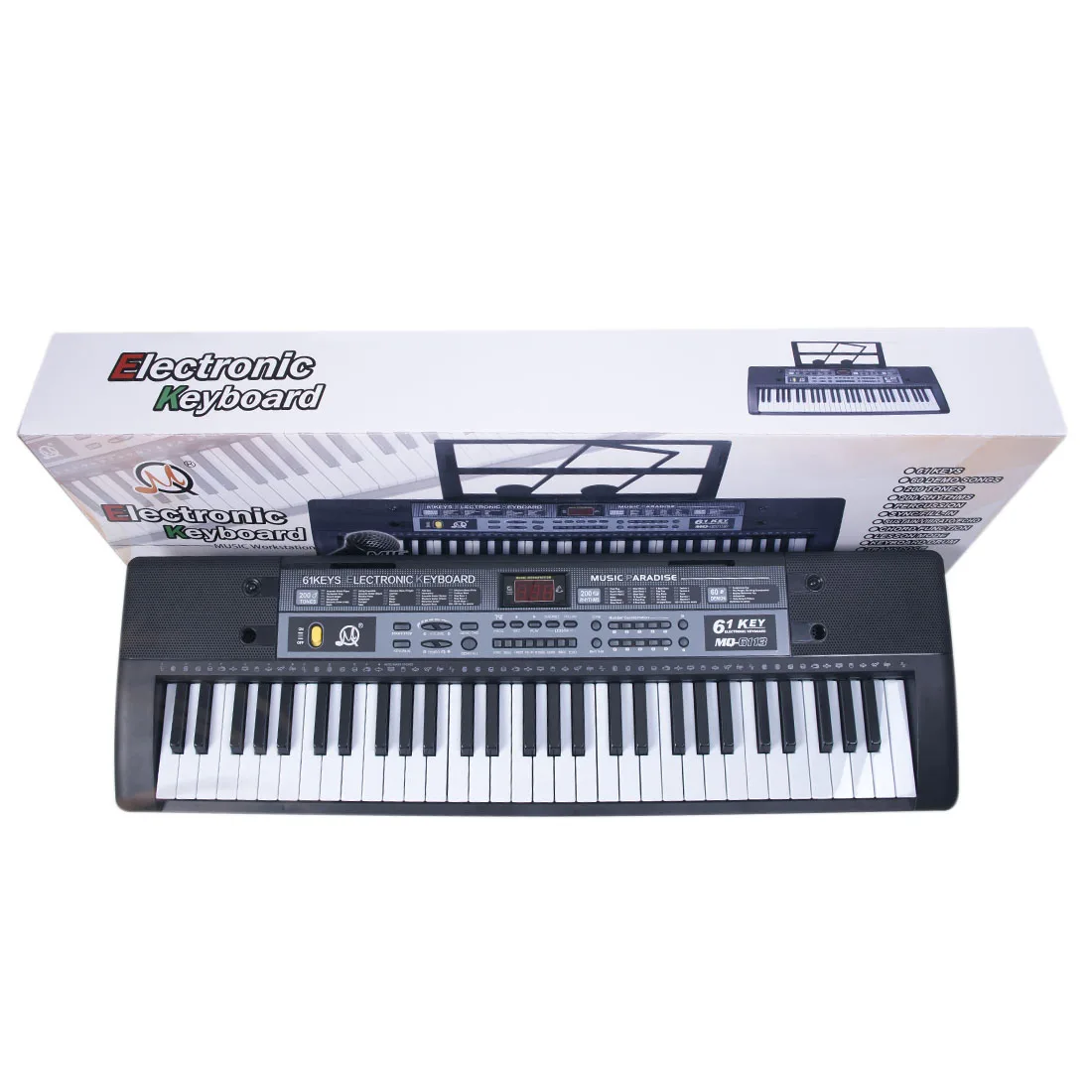 Elétrico com Suporte e Microfone Presentes das Crianças Venda Quente Teclas Crianças Música Digital Teclado Eletrônico Placa Chave Piano 61 5 Venda quente 61 teclas crianças música digital