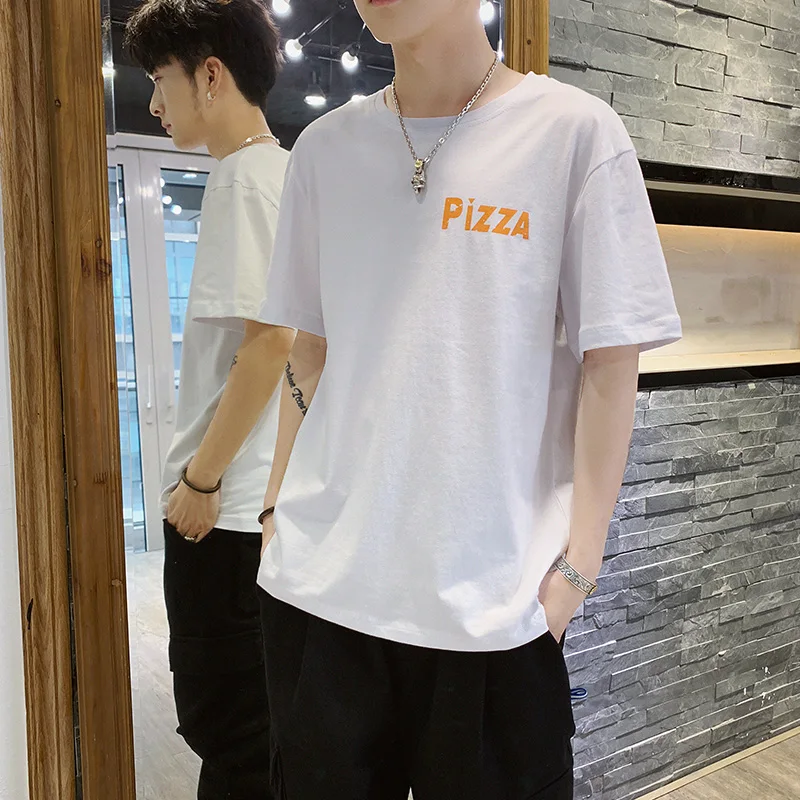 

2019 Summer Korean Men's Casual Wild Short Sleeve Panda Print Print Round Neck Half Sleeve T-Shirt