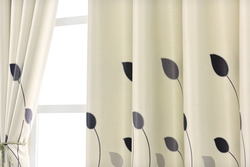 Короткие занавески с рисунком листочков, дизайнерские занавески для спальни с принтом, современные занавески для гостиной, PC21X