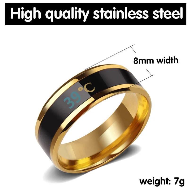 Beier 316L Stainless Steel Simple Intelligent temperature sensing Fashion personality for men wedding gift Ring jewelry LR-R115