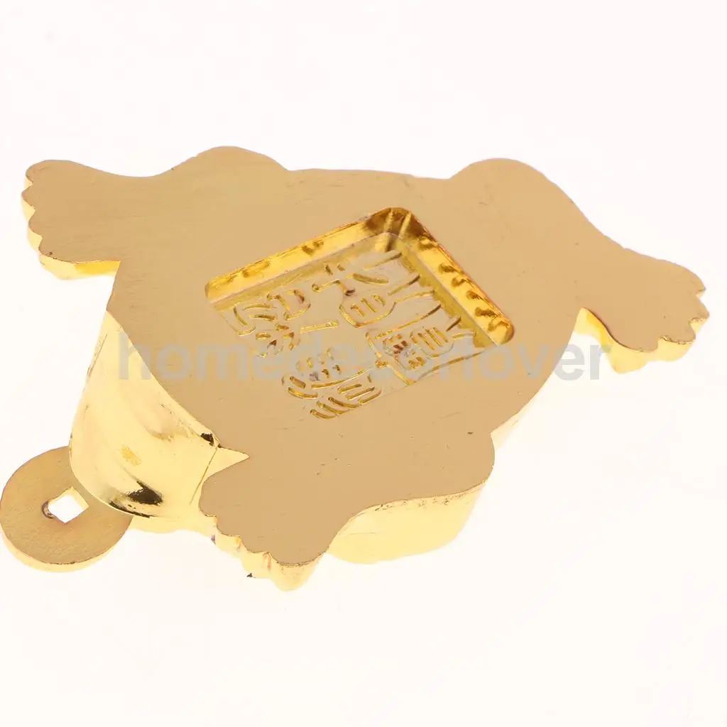 Classic Golden Resin Feng Shui Toad Statue Figurine Coin Money Wealth Ornaments For Home Office Shop M