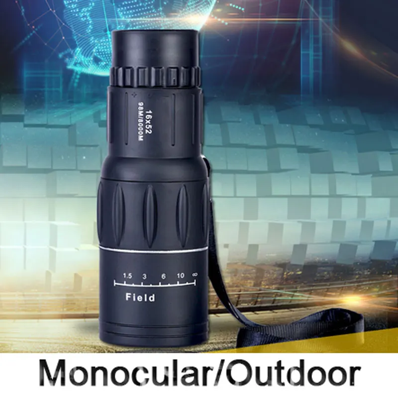 أحادي تلسكوب 16X52 عالية الطاقة منخفضة ضوء تلسكوب HD مناظير للسفر الصيد مراقبة الطيور الرؤية