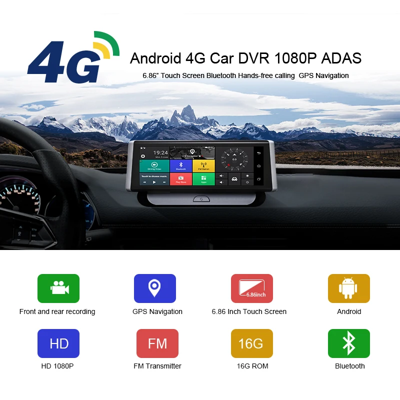 KEELEAD Автомобильный видеорегистратор GPS 4G ADAS 6 86 &quotAndroid 5 1 Автомобильная камера WIFI