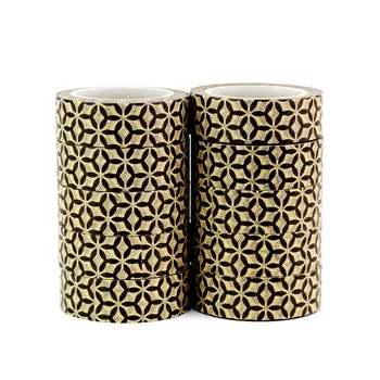 

10PCS/lot Decor Brown Geometry Washi Tapes Paper for Scrapbooking Bullet journal Adhesive Masking Tapes School Supply Wholesale