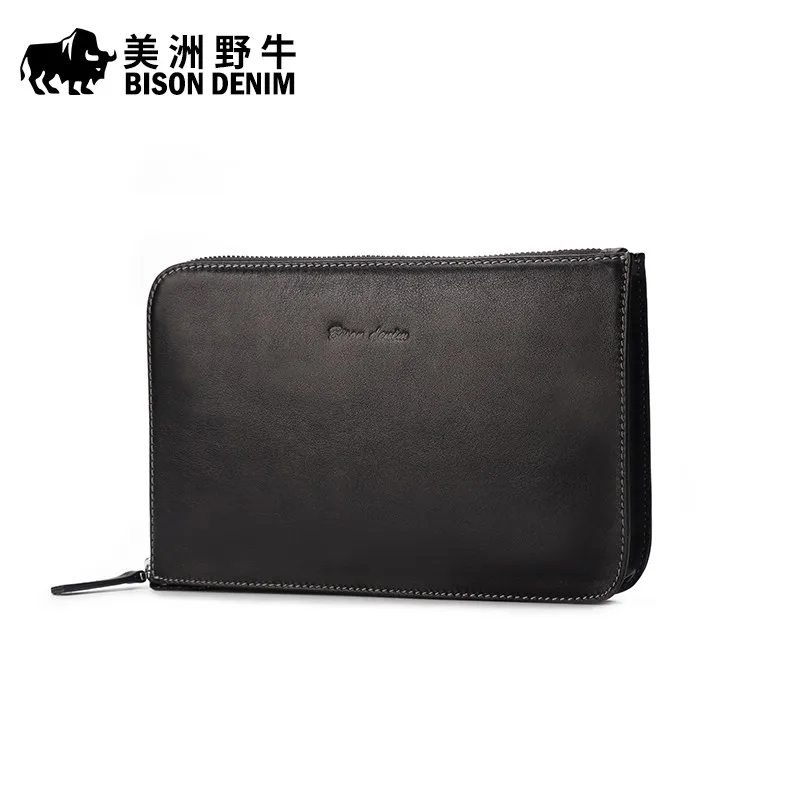 BISON DENIM New Men Genuine Leather Business Large Capacity Clutch Bag Handbag Brand Men's Envelope Bag Cowhide Wallet Free Ship BISON DENIM New Men Genuine Leather Business Large Capacity Clutch Bag Handbag Brand Men's Envelope Bag Cowhide Wallet Free Ship