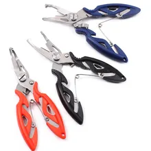 Multifuncional stainles aço curvo pesca equipamento de peixe isca gancho removedor linha tesoura cortador com saco